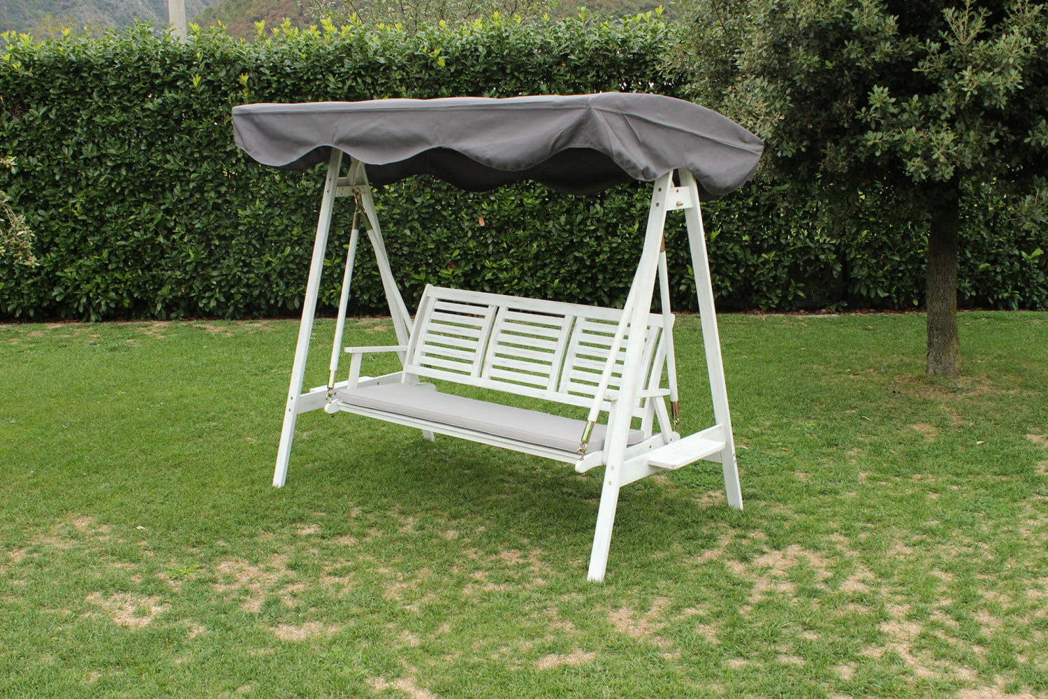 Dondolo acacia 3 posti bianco