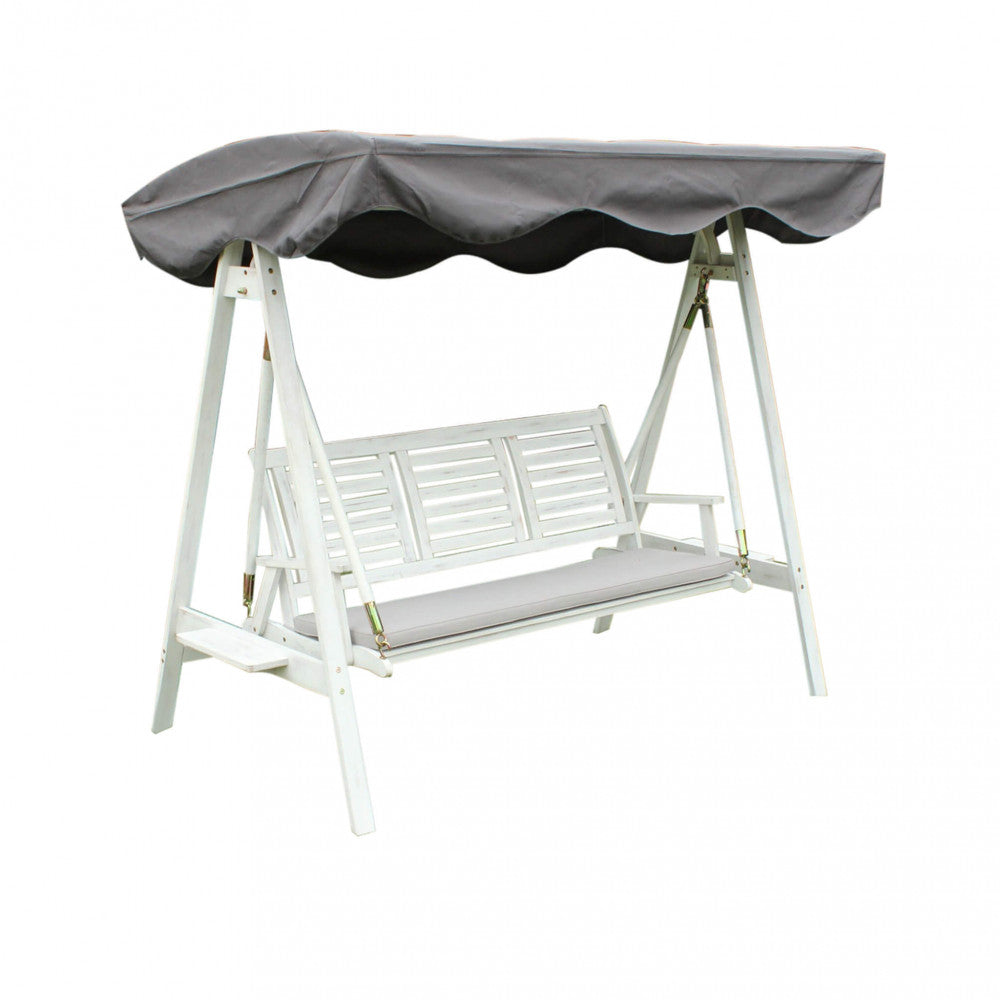 Dondolo acacia 3 posti bianco