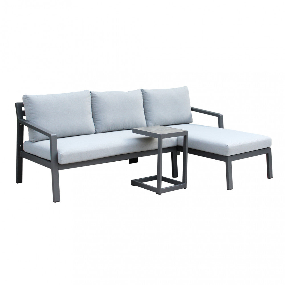 Divano con tavolino komodo c/cuscini