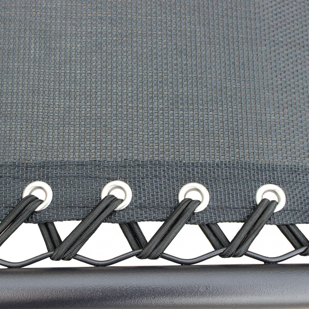 Sdraio comfort con struttura nera e textilene nero