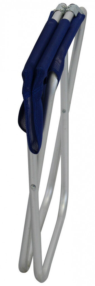 Sgabello alluminio c/schienale textilene