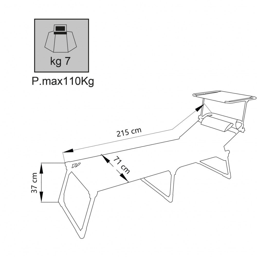 Brandina alluminio santorini alta c/tettuccio