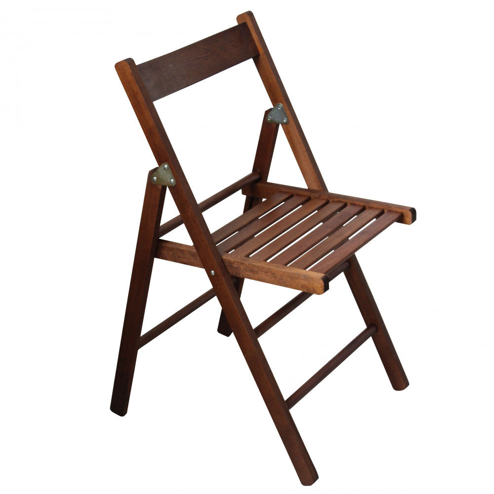 Sedia pieghevole tinta noce
