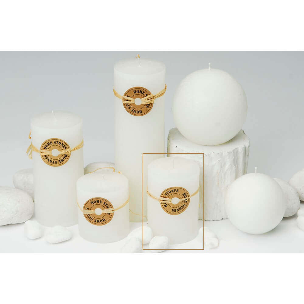 Candela cilindrica profumata bianca 9 cm