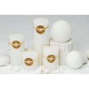 Candela cilindrica profumata bianca 9 cm