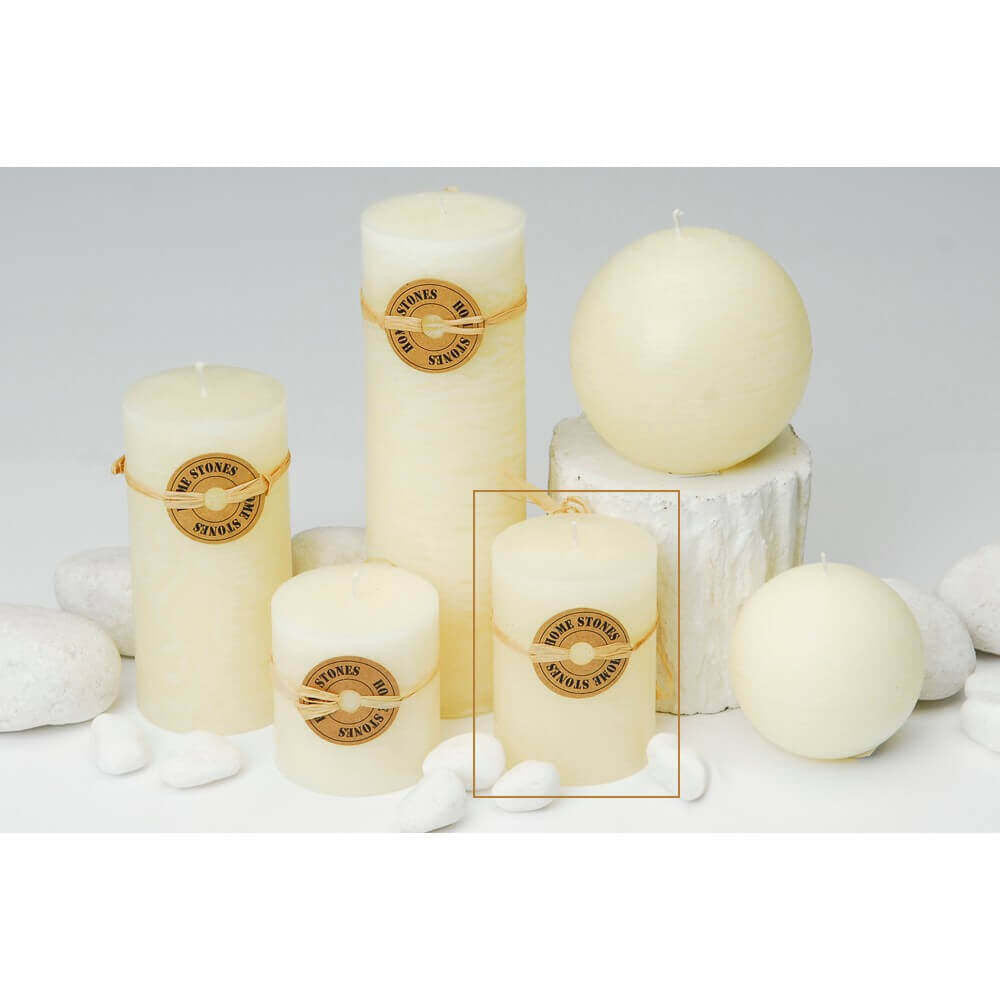 Candela cilindrica profumata avorio 9 cm