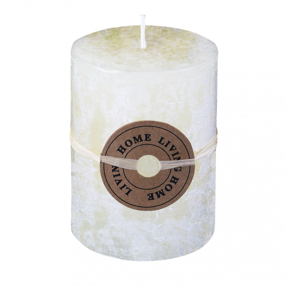 Candela cilindrica profumata avorio 9 cm