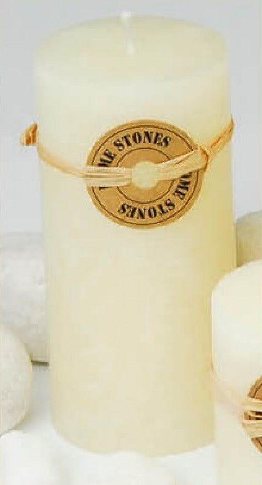 Candela cilindrica profumata avorio 14 cm