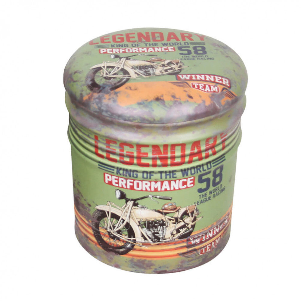 Set di 2 pouf contenitore tondo verde