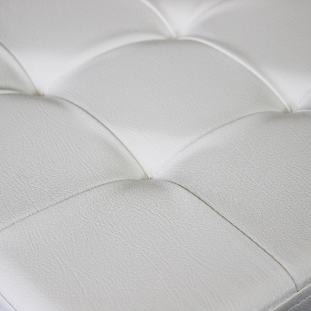 Pouf contenitore quadrato in ecopelle  bianco