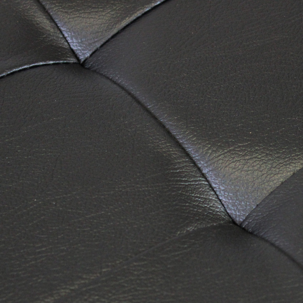 Pouf contenitore quadrato in ecopelle nero