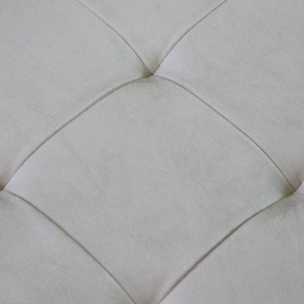 Pouf contenitore quadrato in velluto beige