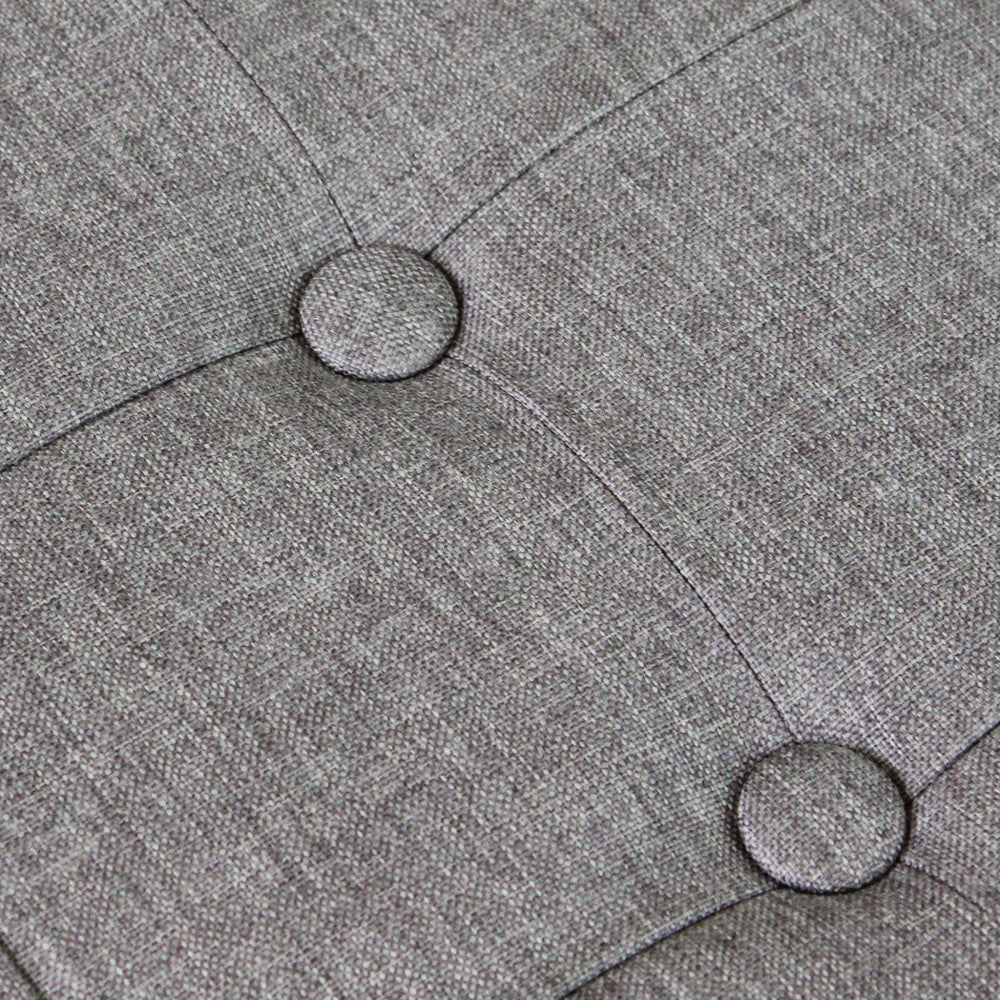 Pouf contenitore quadrato in stoffa grigio