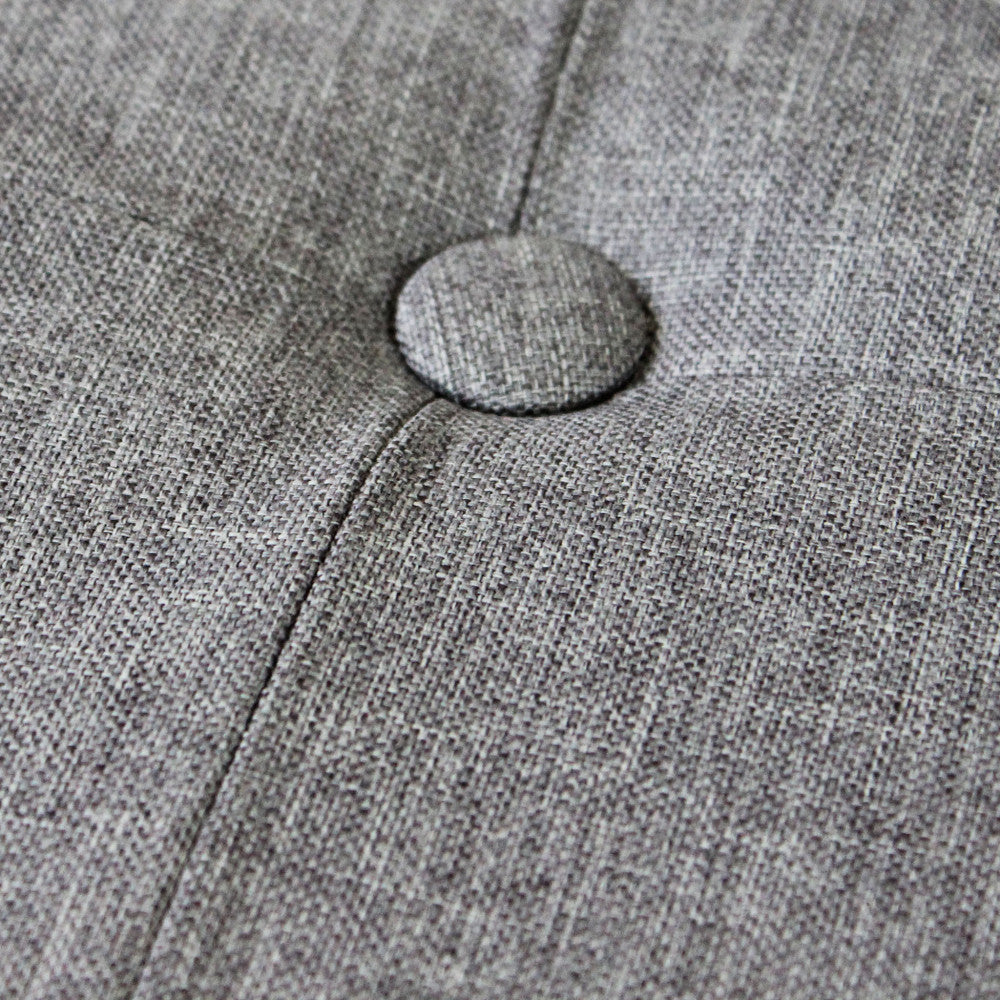 Pouf contenitore quadrato in stoffa grigio