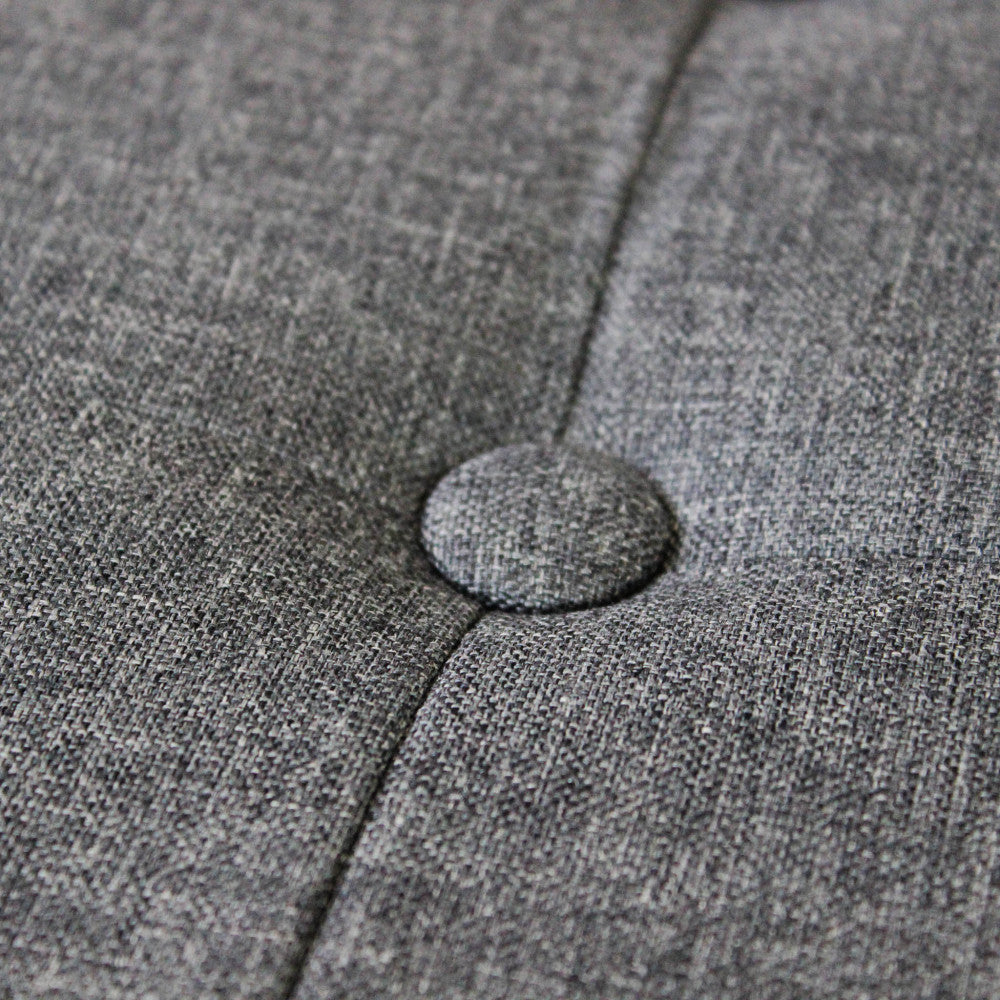 Pouf contenitore quadrato in stoffa grigio scuro