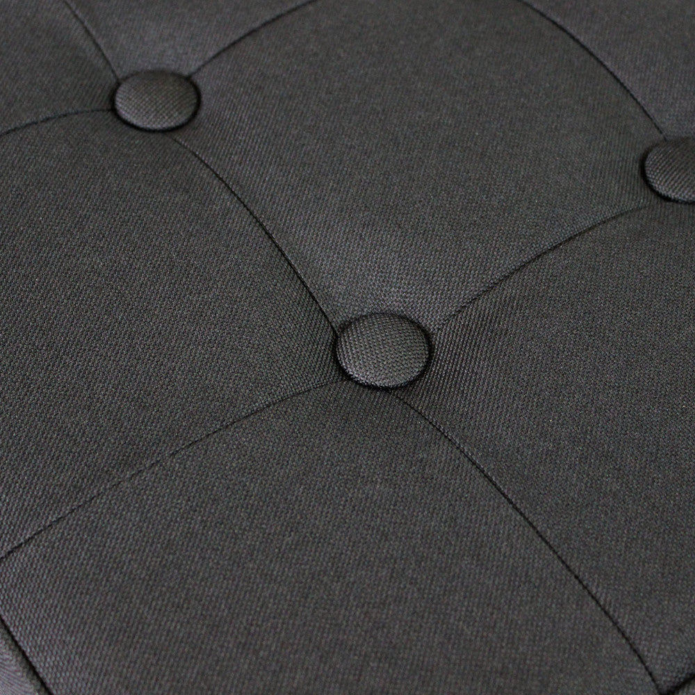 Pouf contenitore quadrato in stoffa nero