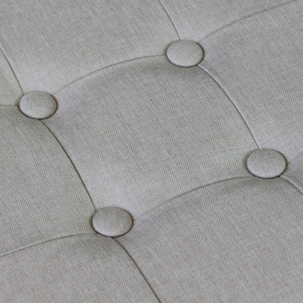 Pouf contenitore quadrato in stoffa tortora