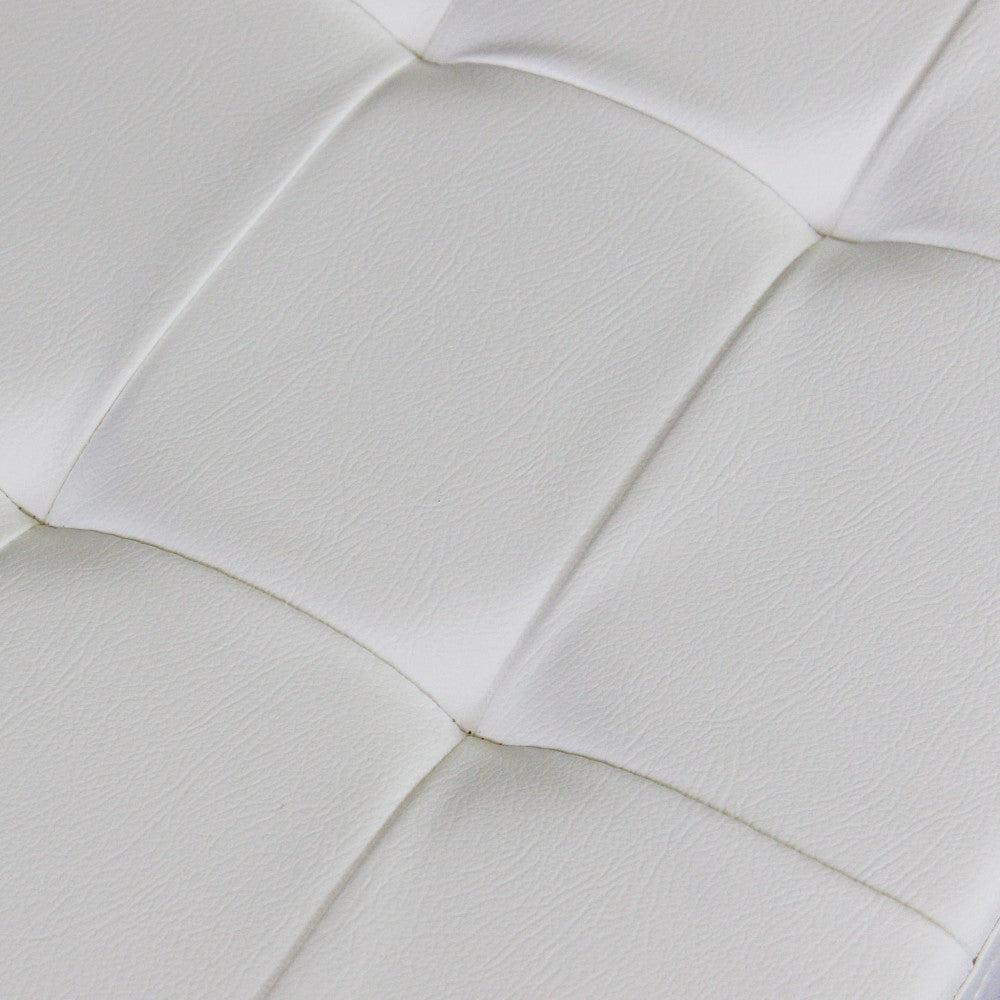 Pouf contenitore rettangolare in ecopelle  bianco