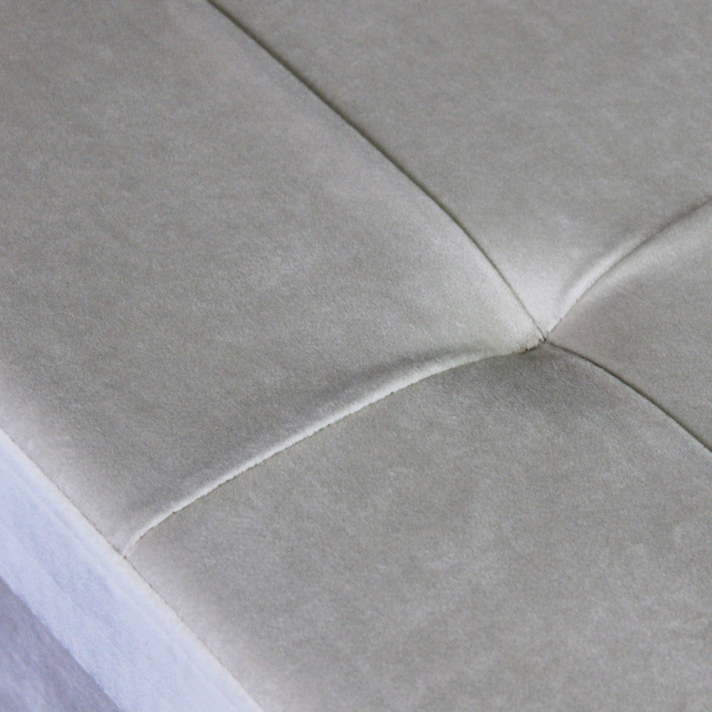 Pouf contenitore rettangolare in velluto beig