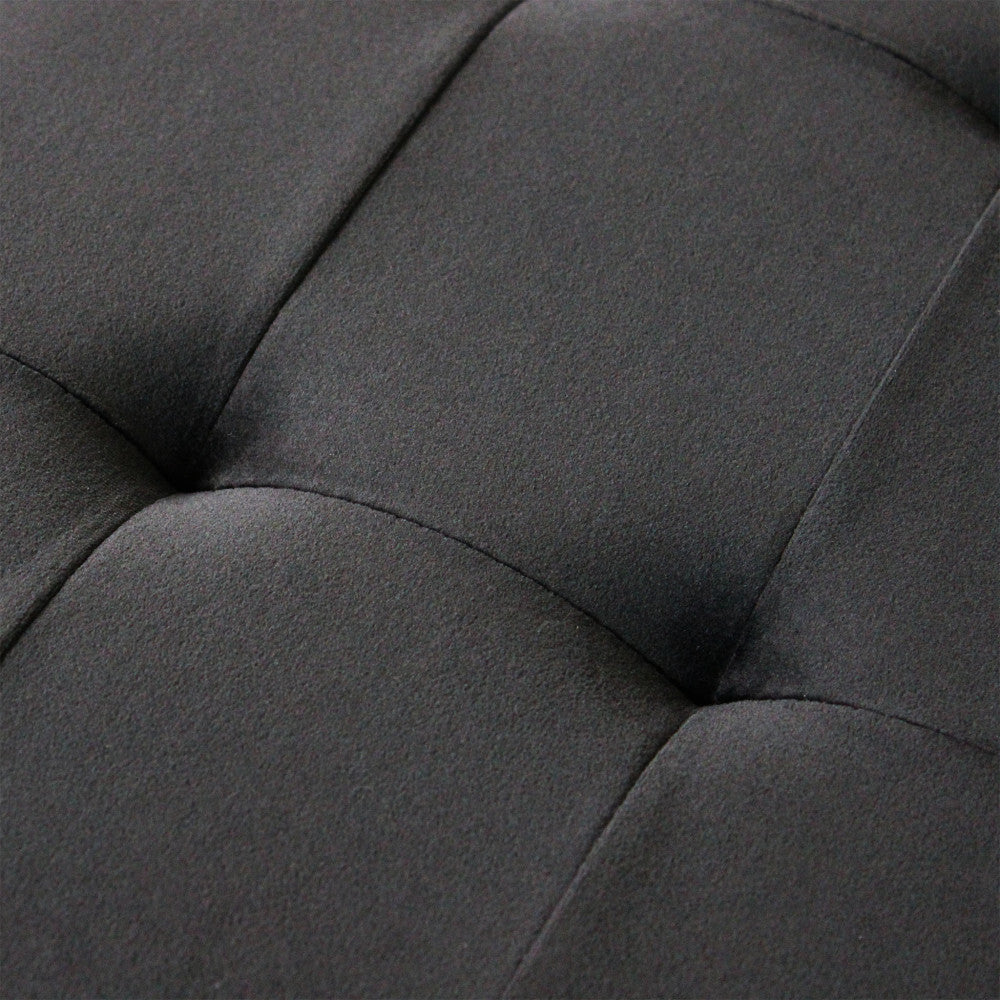 Pouf contenitore rettangolare in velluto nero