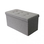 Pouf contenitore rettangolare in stoffa grigio
