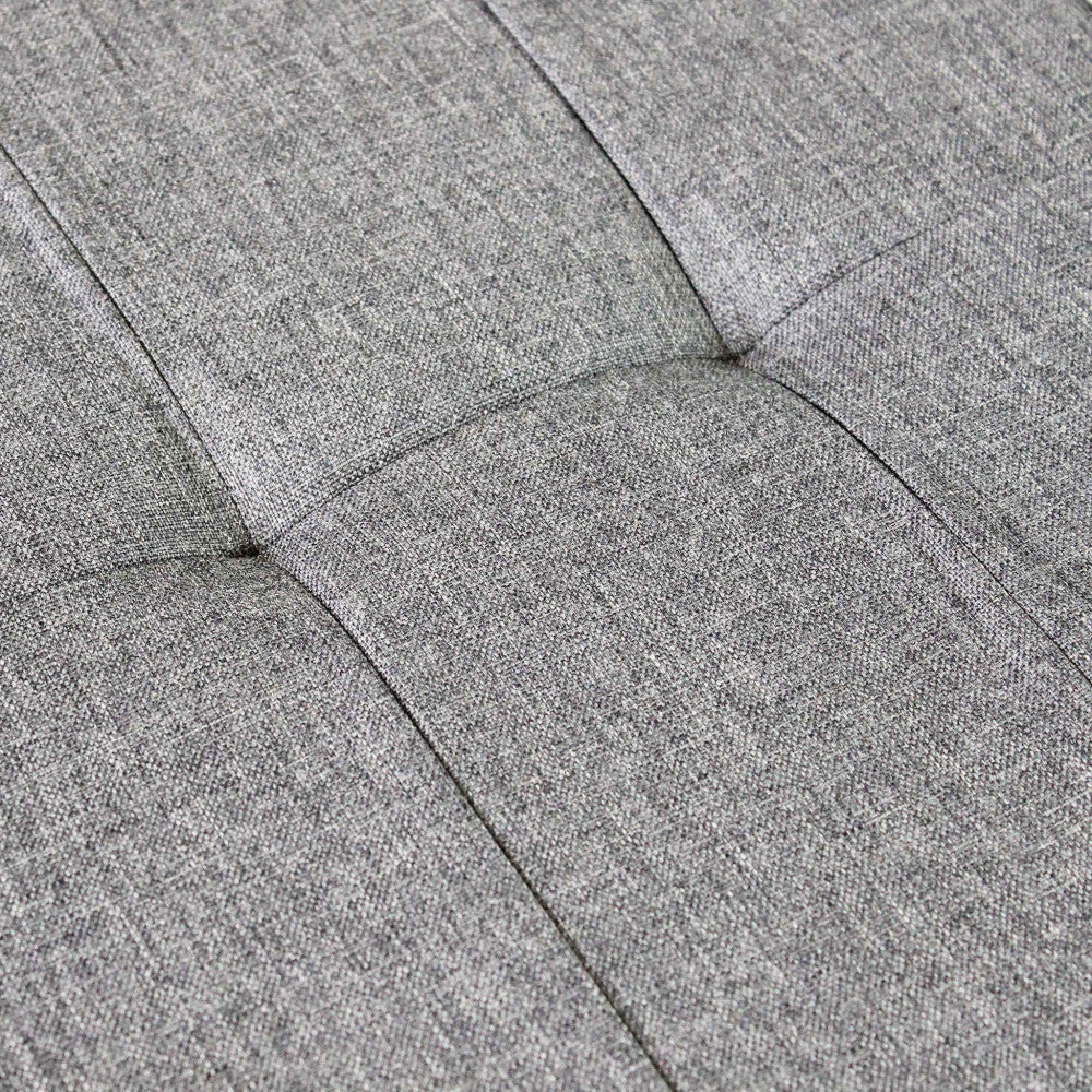Pouf contenitore rettangolare in stoffa grigio