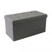 Pouf contenitore rettangolare in stoffa grigio scuro
