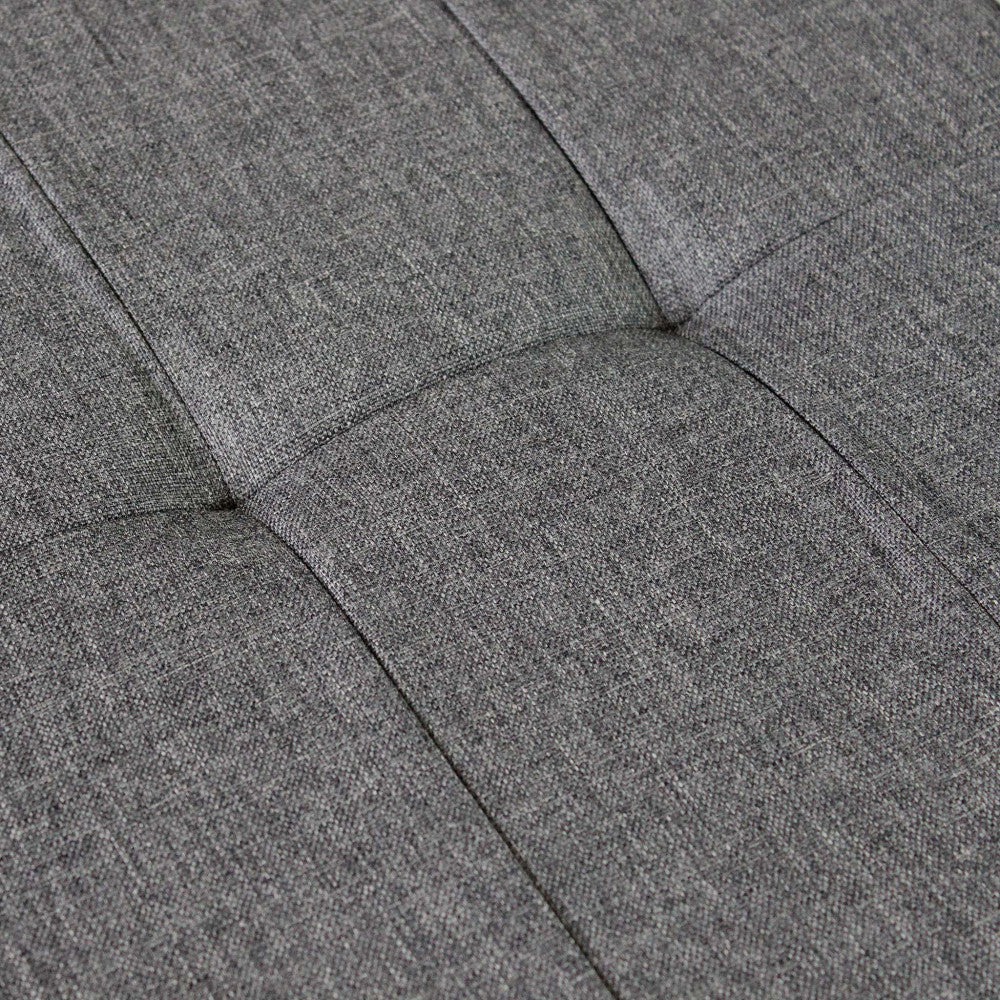 Pouf contenitore rettangolare in stoffa grigio scuro
