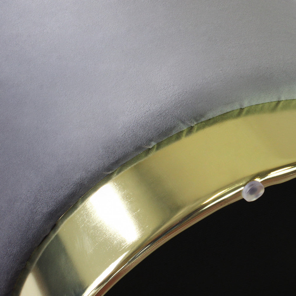 Pouf contenitore rotondo in velluto grigio scuro