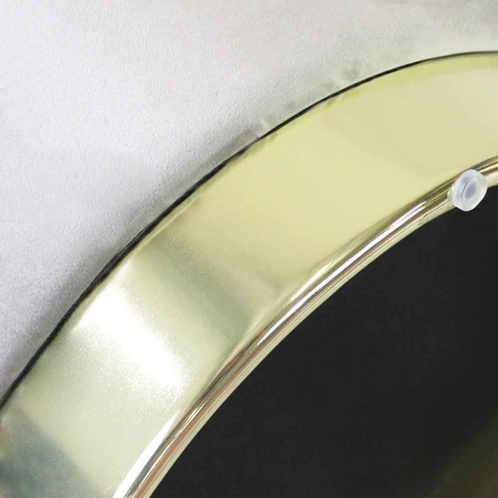 Pouf contenitore rotondo in velluto tortora