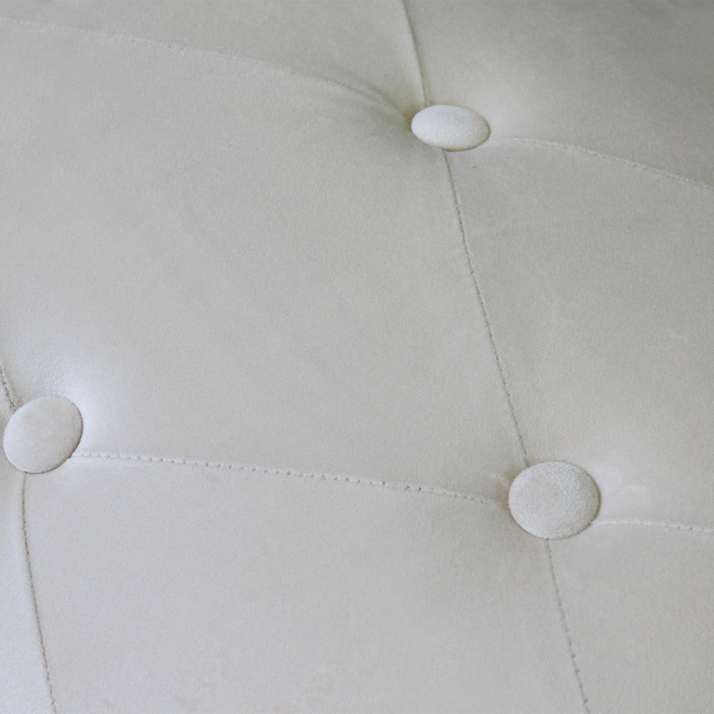 Pouf rotondo in velluto beig