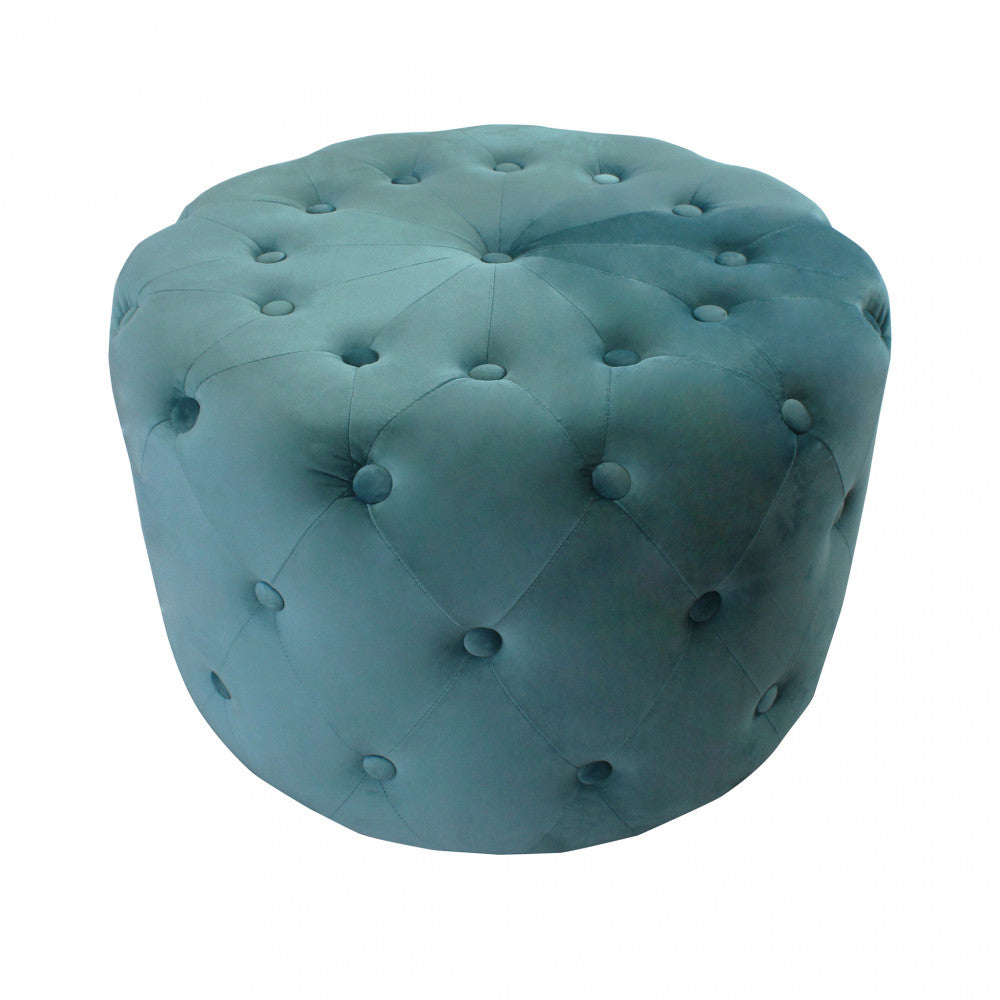 Pouf rotondo in velluto verde