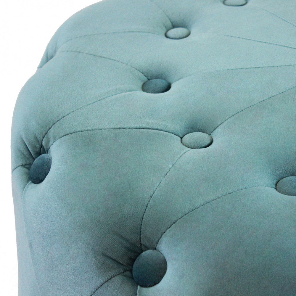 Pouf rotondo in velluto verde