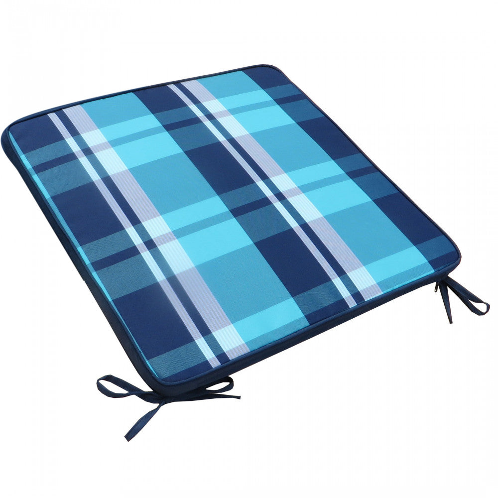 Cuscino real seduta large quadri blu