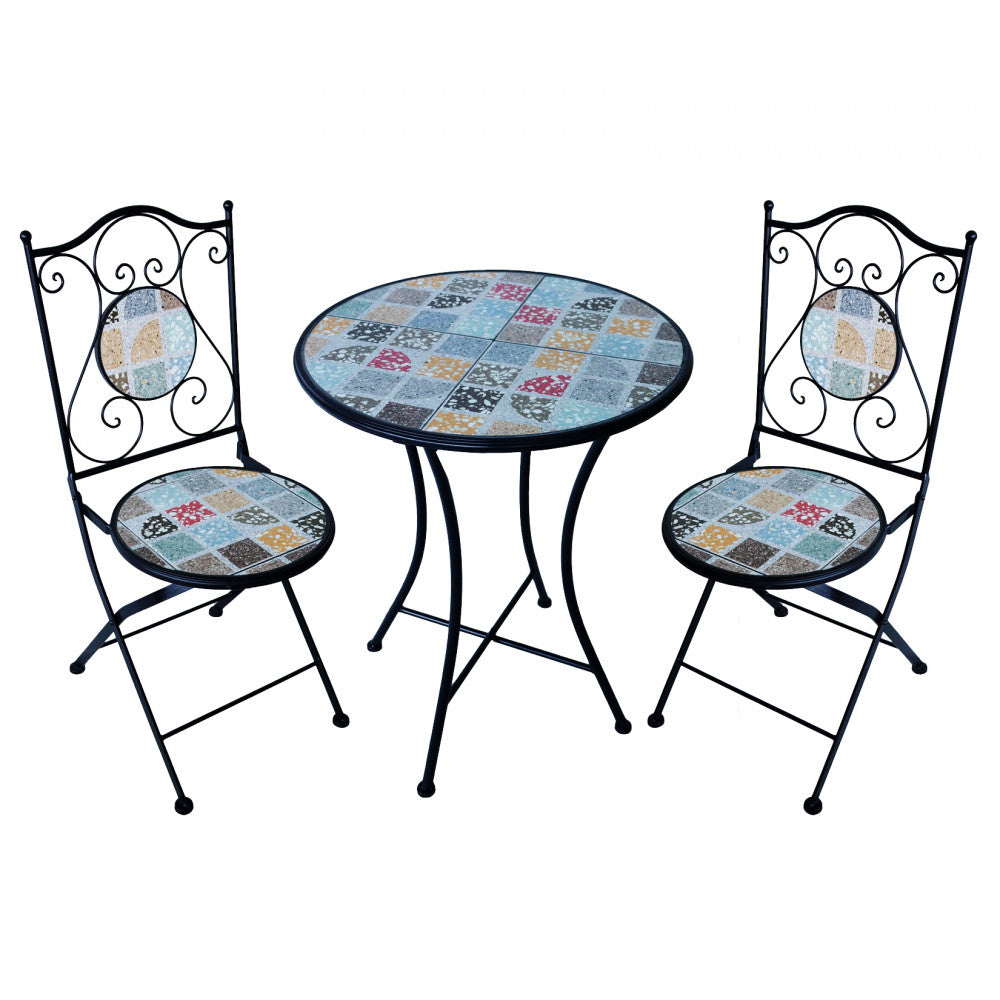 Set 2 sedie e tavolo rotondo ø 60 nike