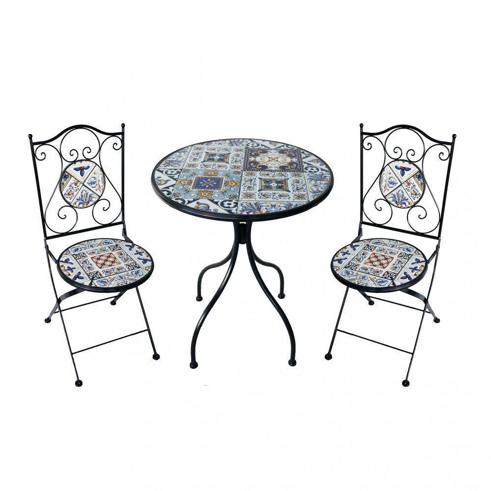 Set 2 sedie e tavolo rotondo ø 60 persefone