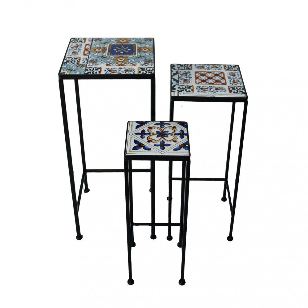 Set di 3 fioriere quadrata gaia