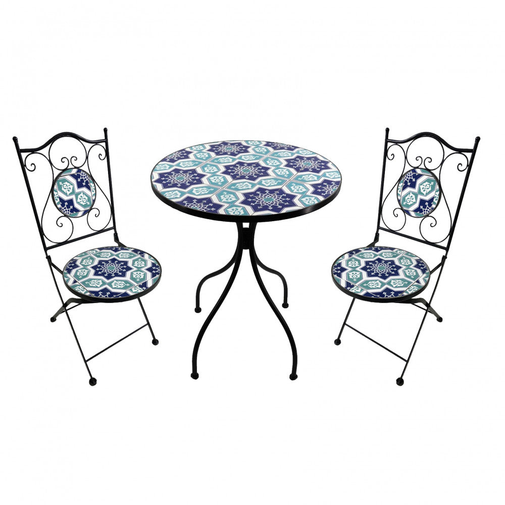 Set 2 sedie e tavolo rotondo ø 60 mors