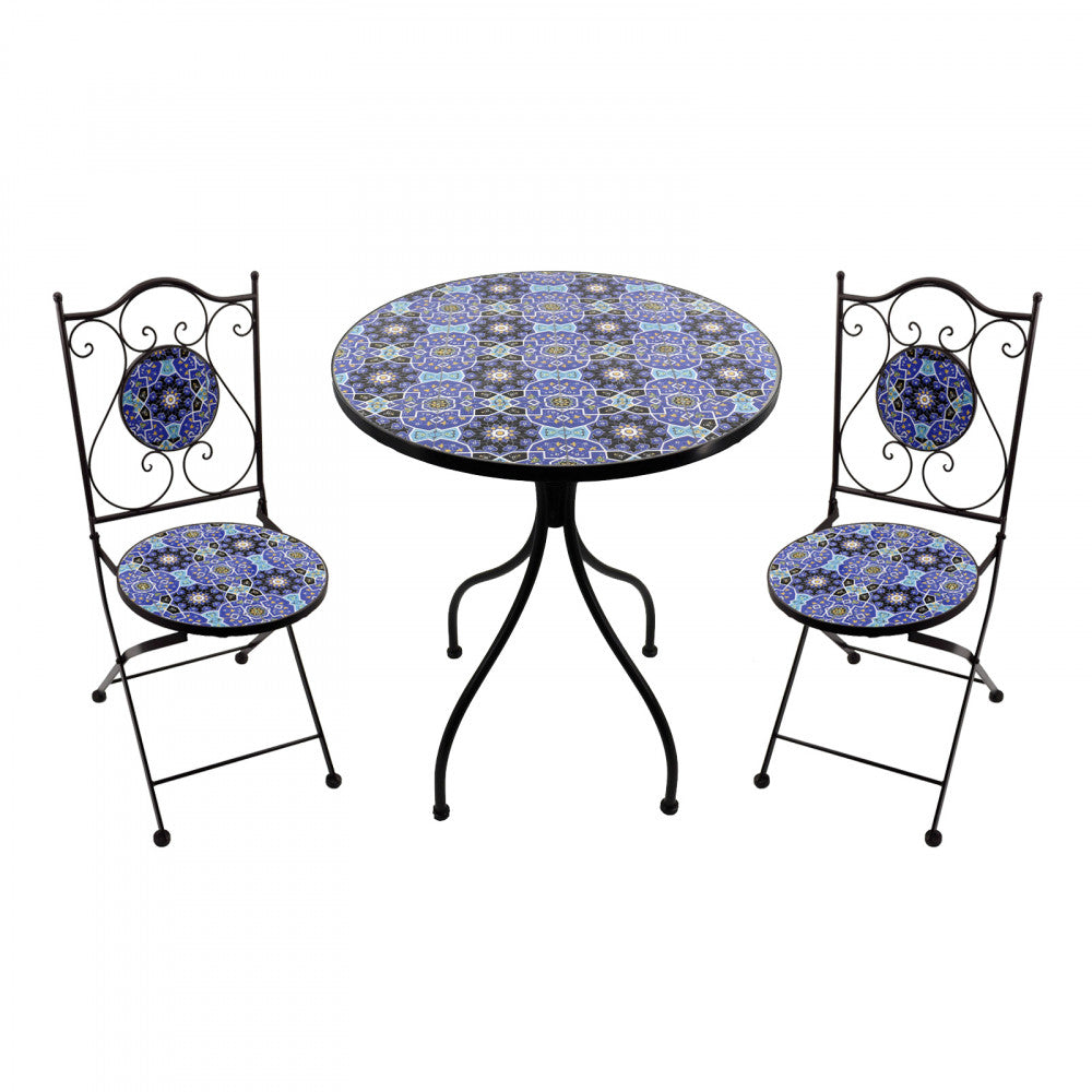 Set 2 sedie e tavolo rotondo ø 60 nox