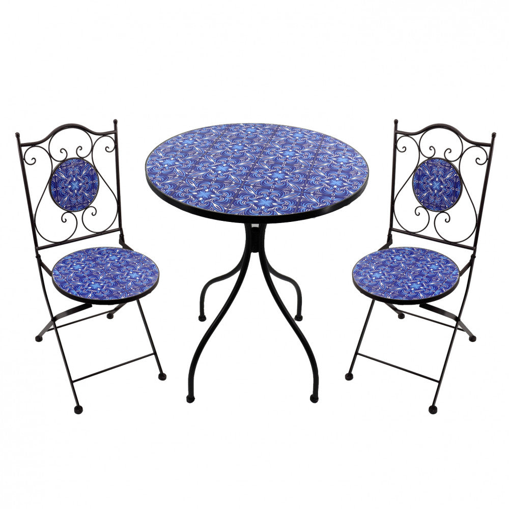 Set 2 sedie e tavolo rotondo ø 60 tiche