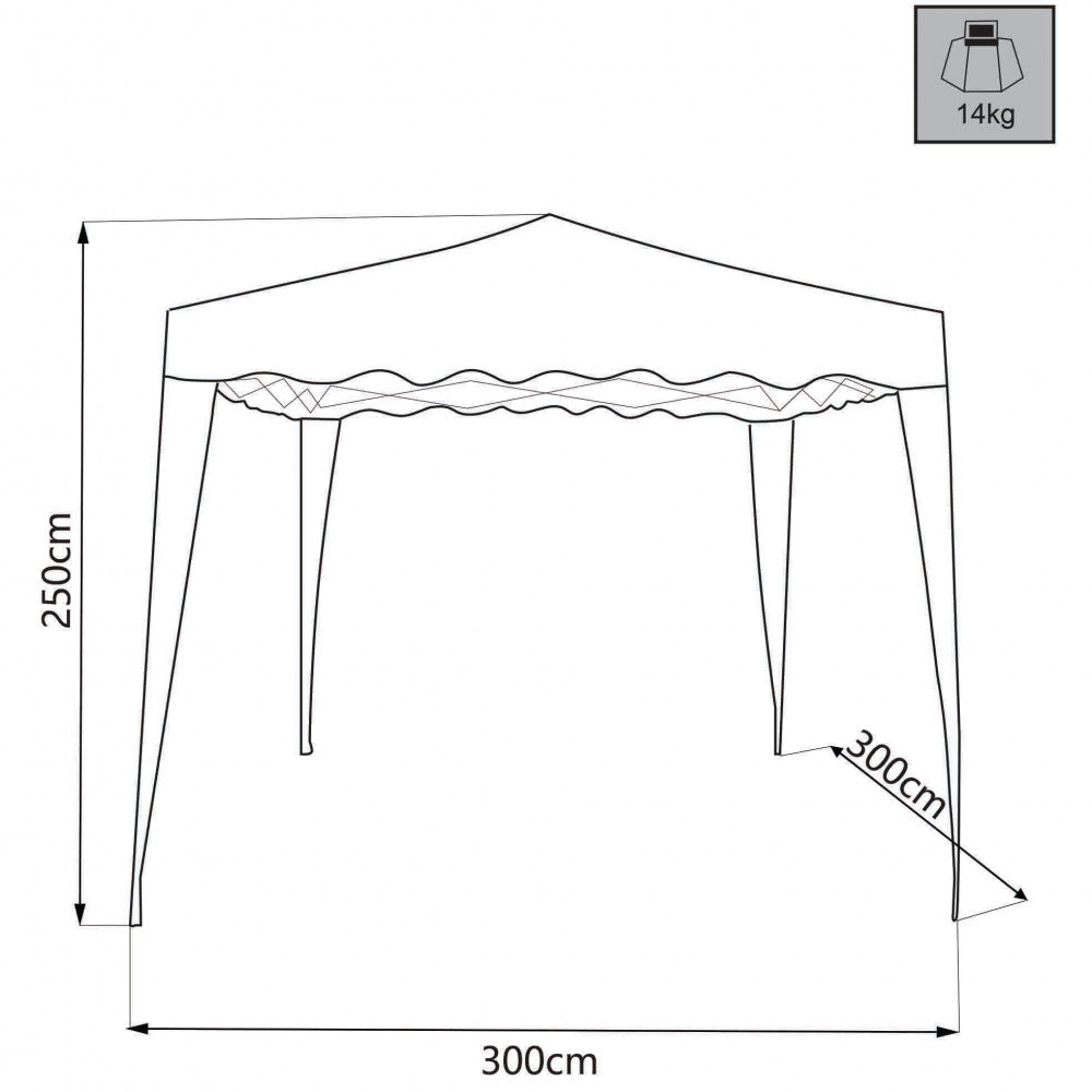 Gazebo pieghevole 3 x 3