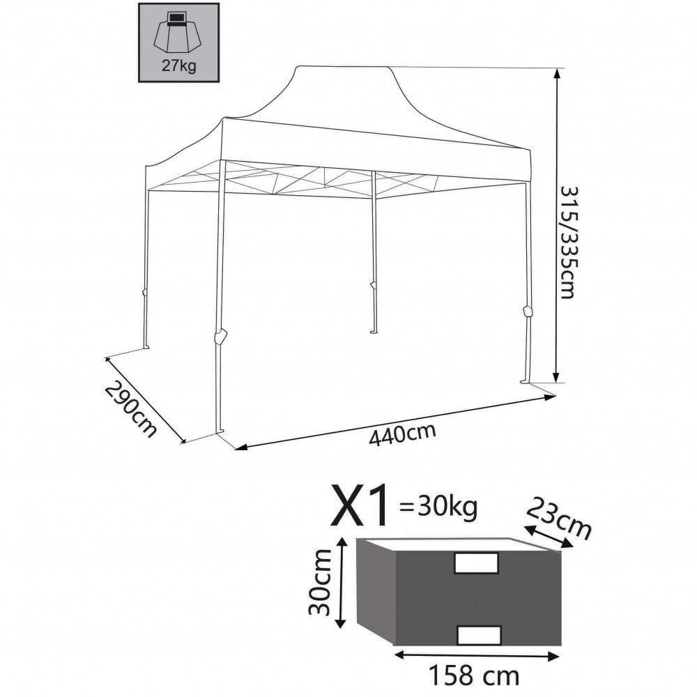 Gazebo holiday 3 x 4,5