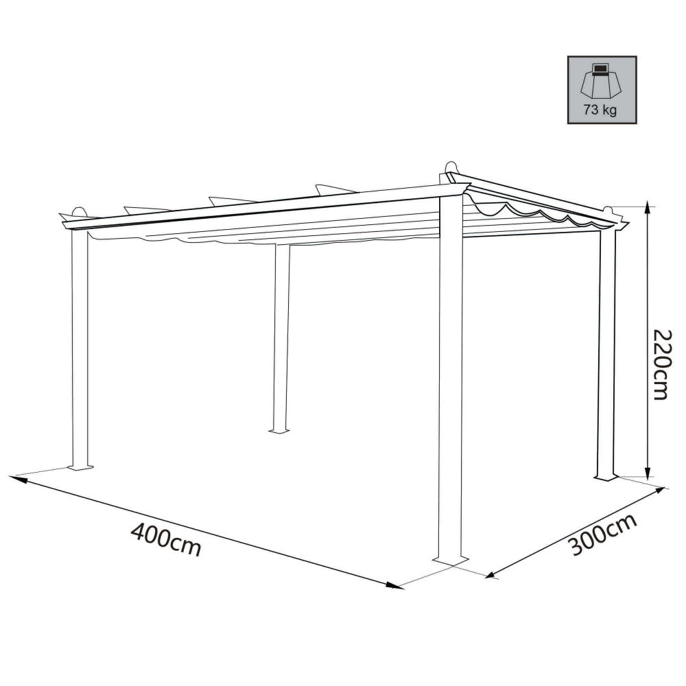Gazebo astoria 3 x 4 antracite telo beige