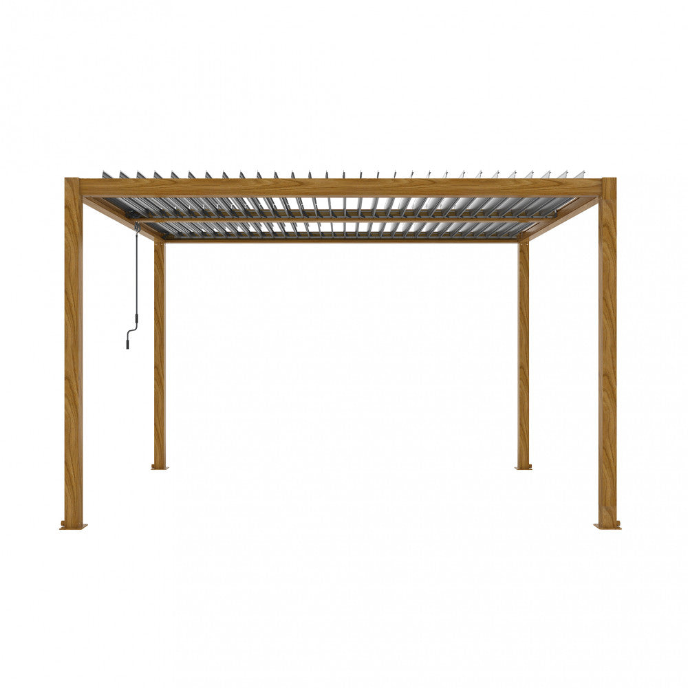 Pergola bioclimatica 3 x 4 effetto legno