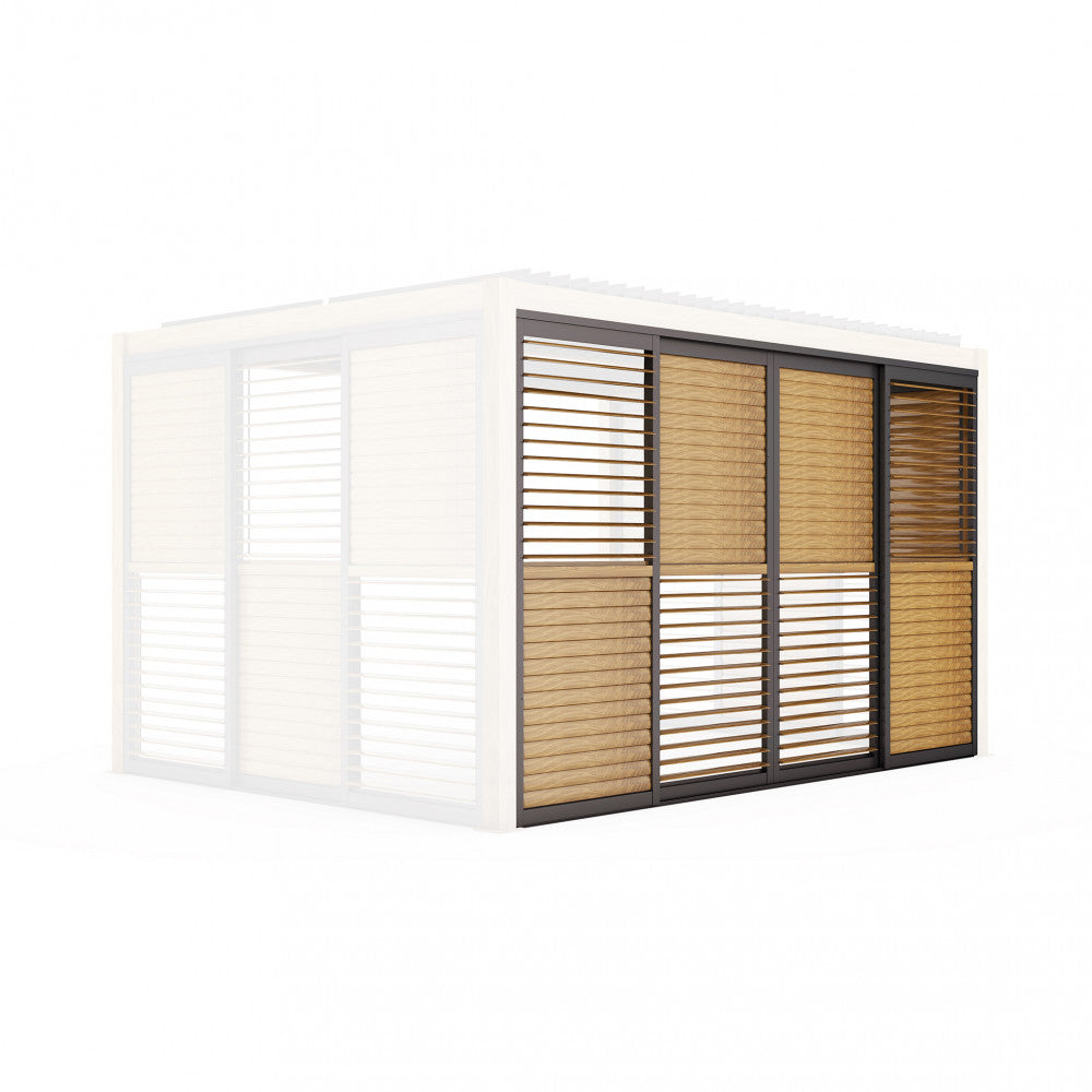 Laterale scorrevole con lamelle per lato da 4 m pergola bioclimatica