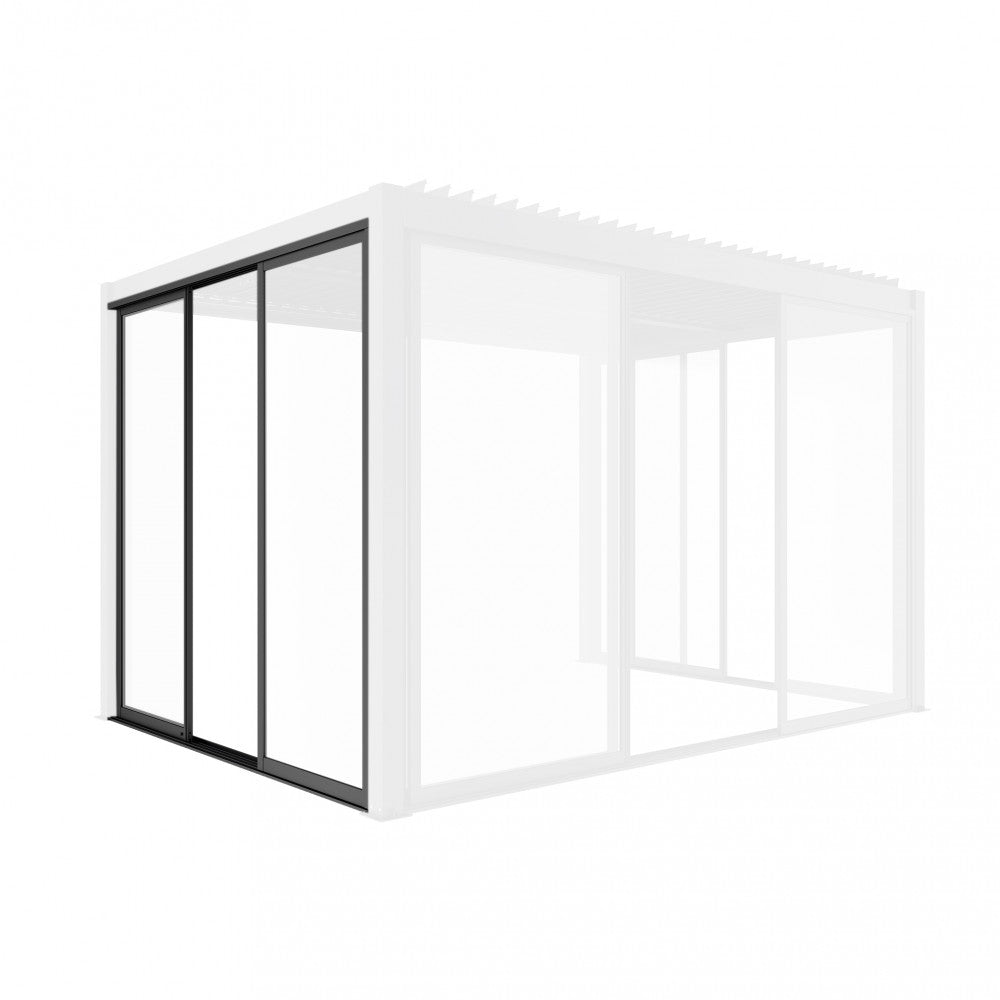 Laterale scorrevole con vetro per lato da 3 m pergola bioclimatica