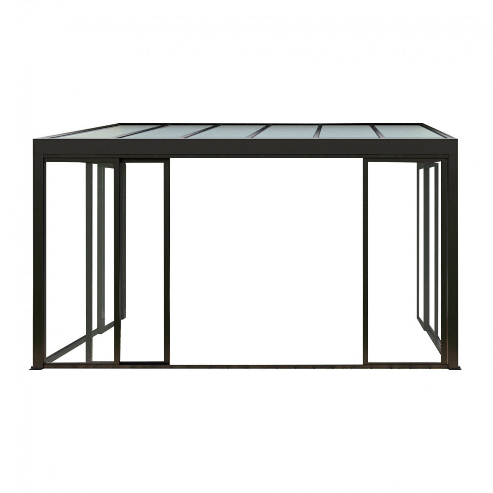 Veranda addossata con copertura in policarbonato 4,3 x 3