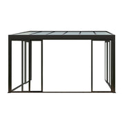 Veranda addossata con copertura in policarbonato 4,3 x 3