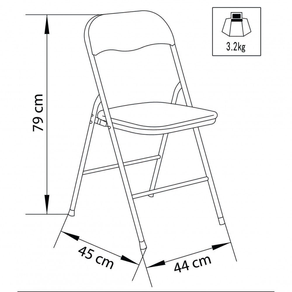 Sedia pieghevole slim gialla color 128