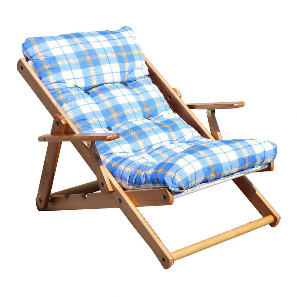 Poltrona 3 posizioni relax miele c/cuscino